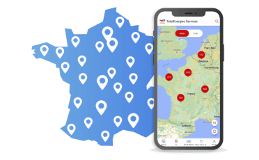 Carte de France avec des points GPS