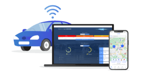 Télématique embarquée en voiture avec interface mobile et ordinateur