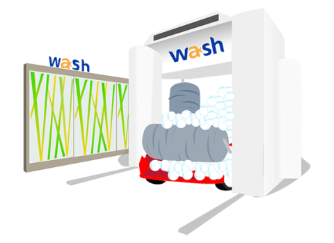 Centre de lavage TotalEnergies WASH avec nettoyage par rouleaux
